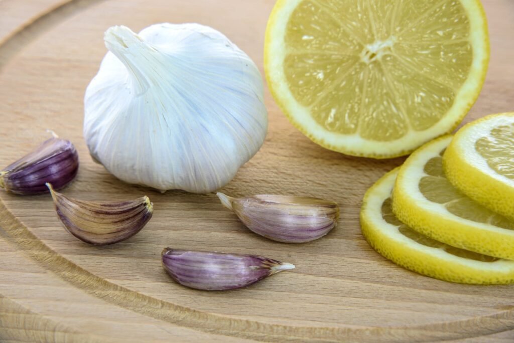 onions and sliced lemons