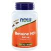 Now Foods Betaine HCl 648 mg with 150 mg Pepsin 120 Veg Capsules NEW2
