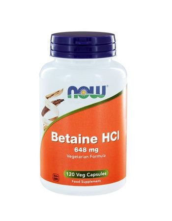 Now Foods Betaine HCl 648 mg with 150 mg Pepsin 120 Veg Capsules NEW2