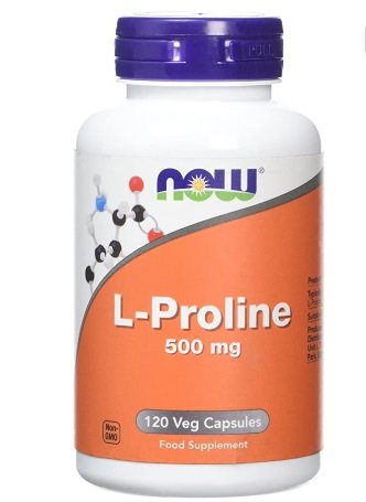 Now Foods L-Proline Supplement Veg Capsules, 500 mg, 120-Count 1