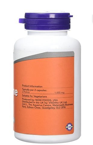Now Foods L-Proline Supplement Veg Capsules, 500 mg, 120-Count