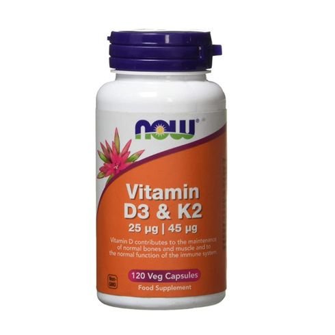Now Foods Vitamin D3 and K2 25 mcgor 45 mcg 120 Capsules