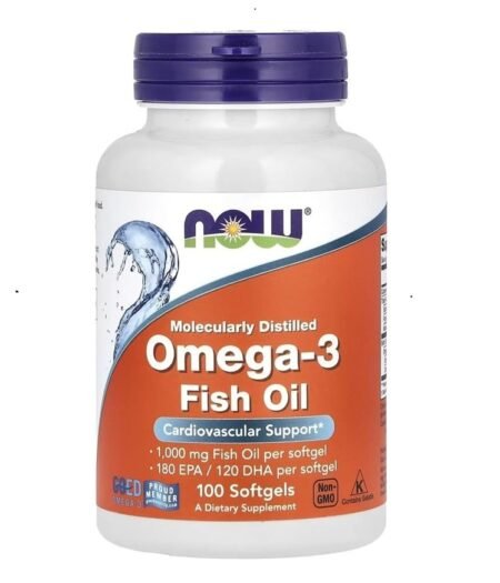 NOW Foods Omega-3 Molecularly Distilled 100 Softgels 90-Count